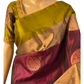 Wine and Green Kanchipuram Silk Saree