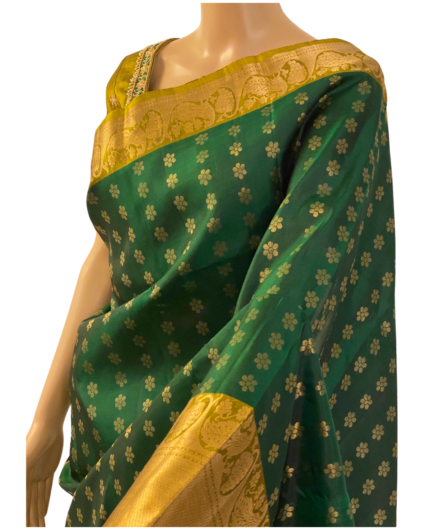 Green Handloom Kanchipuram Silk Saree