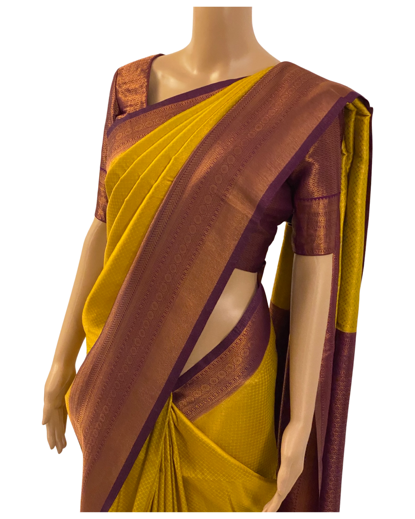 Yellow Kubera Silk Saree