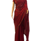 Designer Maroon Swarovski Satin Silk Saree (full view)