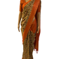Peach and Green Kalamkari Soft Silk Saree