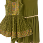 NATURE GREEN PEPLUM AND SHARARA SET