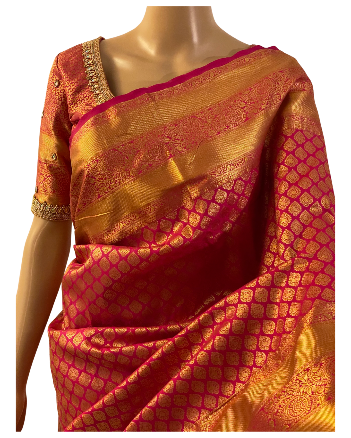 Dharmavaram Pink Brocade Silk Saree