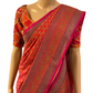 Orange and Pink Handloom Kaddi Banarasi Silk Saree With Designer Blouse