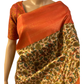 Peach and Green Kalamkari Soft Silk Saree