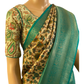 Green Kalamkari Soft Silk Saree (left view)