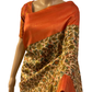 Peach and Green Kalamkari Soft Silk Saree