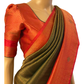 Green Kubera Silk Saree with Stone Work (left view)