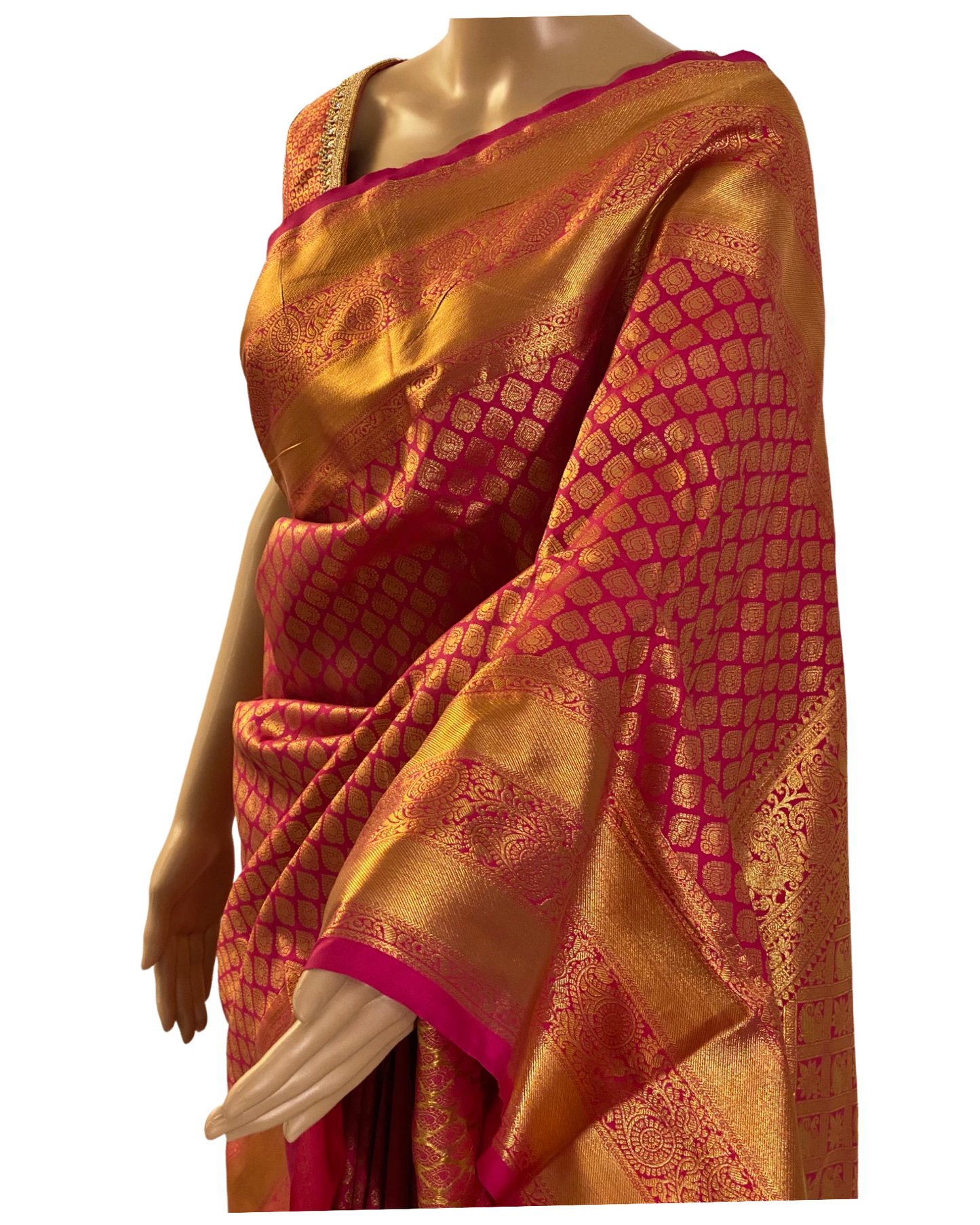 Dharmavaram Pink Brocade Silk Saree