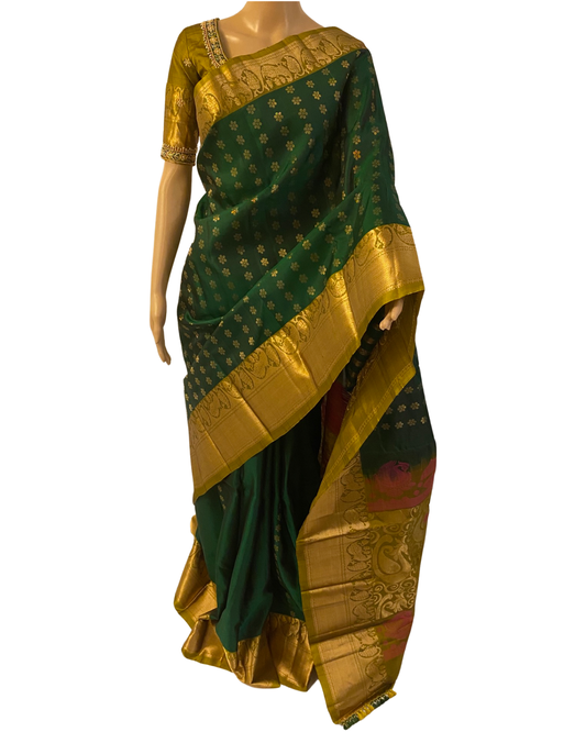 Green Handloom Kanchipuram Silk Saree