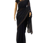 Navy Blue Pure Chiffon Georgette Saree