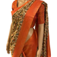Peach and Green Kalamkari Soft Silk Saree
