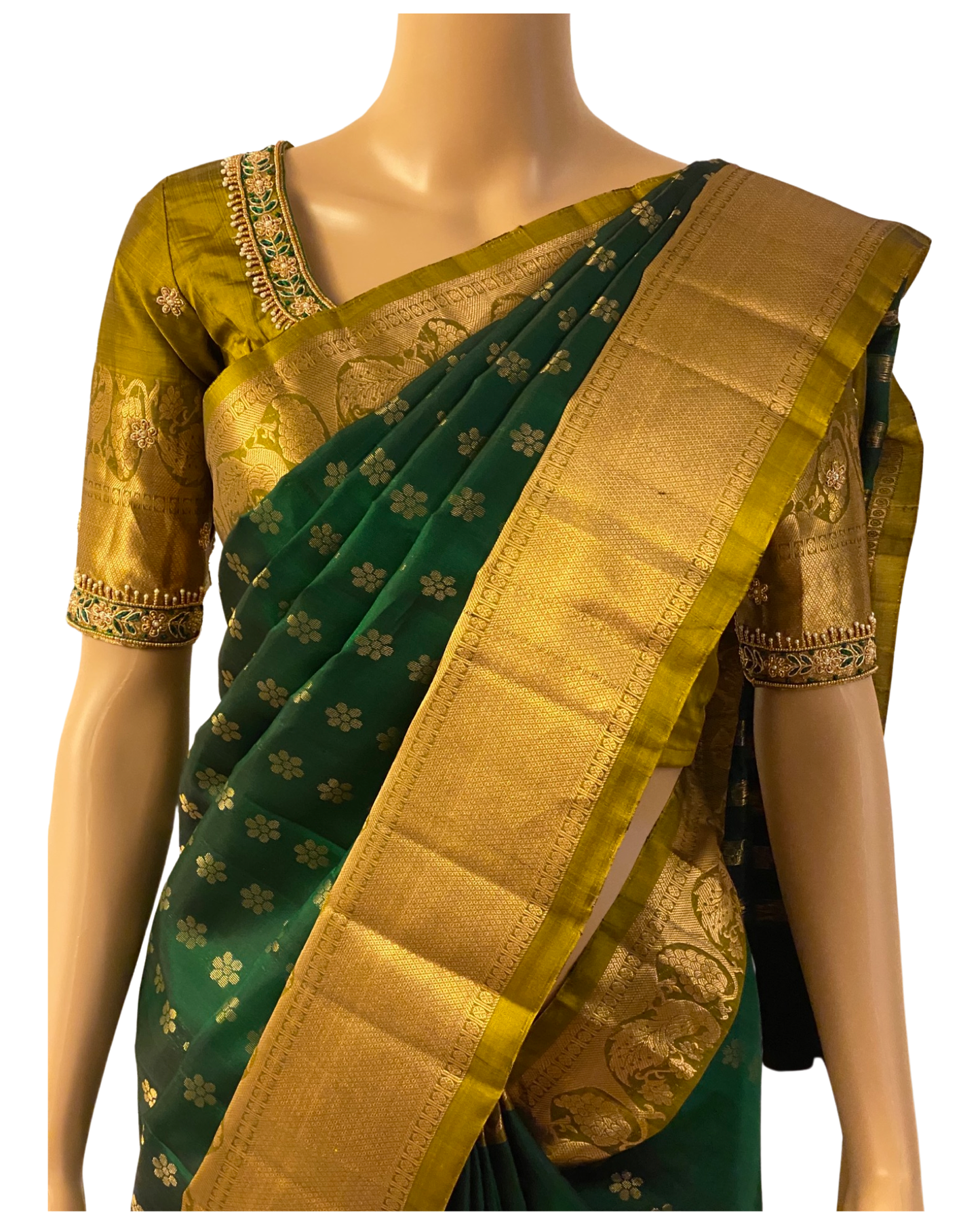 Green Handloom Kanchipuram Silk Saree