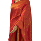 Pink Handloom Banarasi Silk Saree (close up right view)