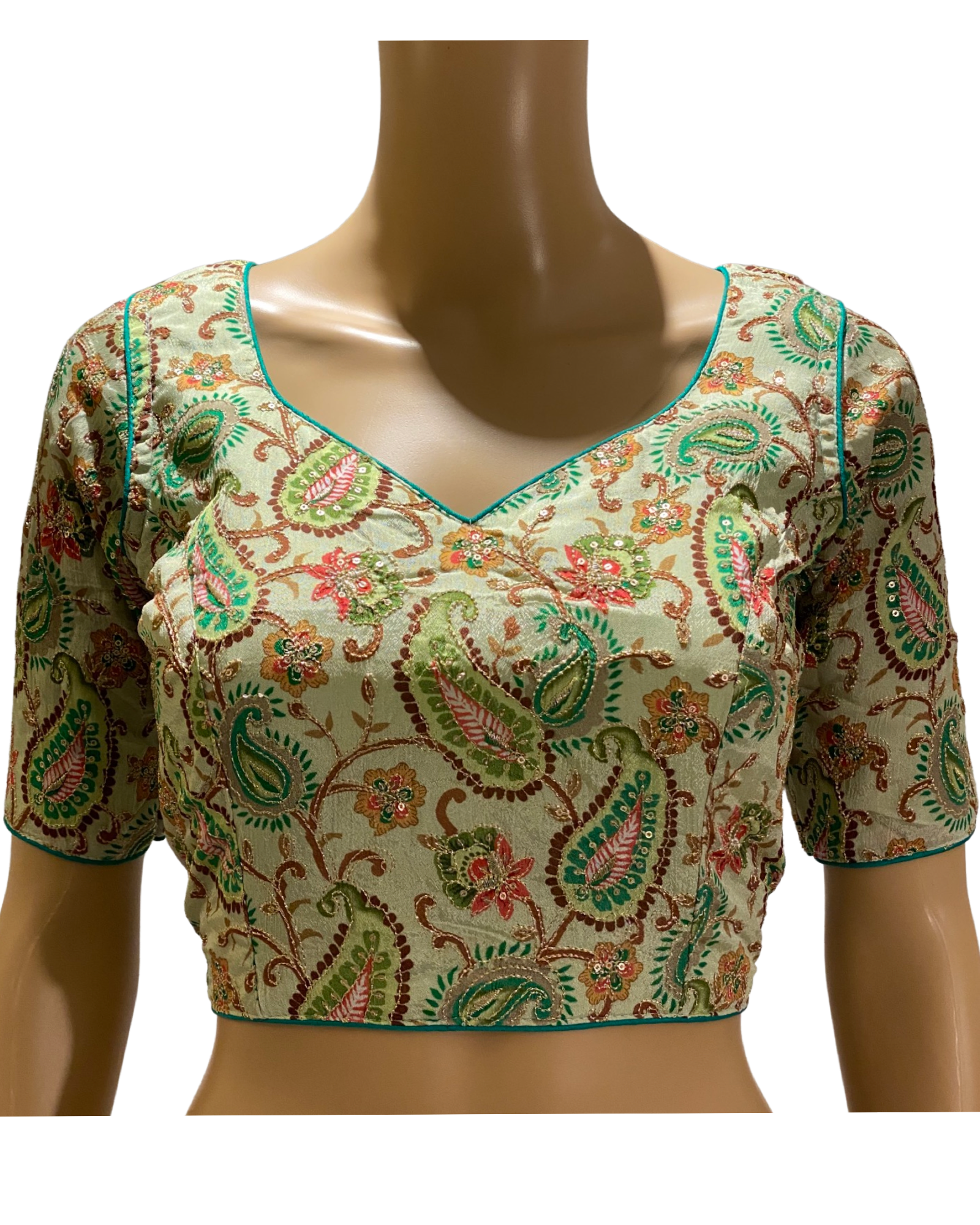 Green Kalamkari Soft Silk Saree (blouse)