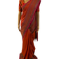 Orange and Pink Handloom Kaddi Banarasi Silk Saree With Designer Blouse
