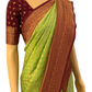 Pista Green and Maroon Banarasi Georgette Saree