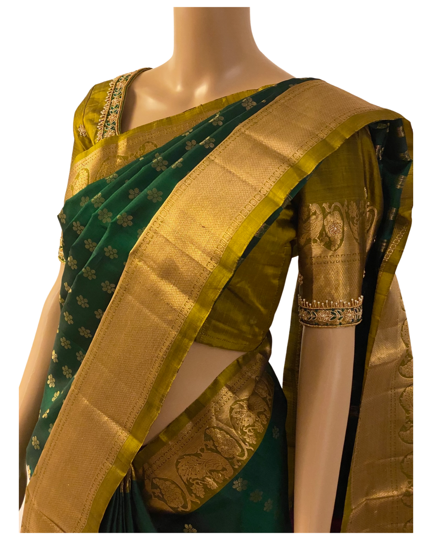 Green Handloom Kanchipuram Silk Saree