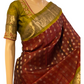Maroon and Green Pure Handloom Kanchipuram Silk Saree