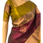Wine and Green Kanchipuram Silk Saree