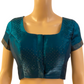 Designer Blue Swarovski Satin Silk Saree (blouse)