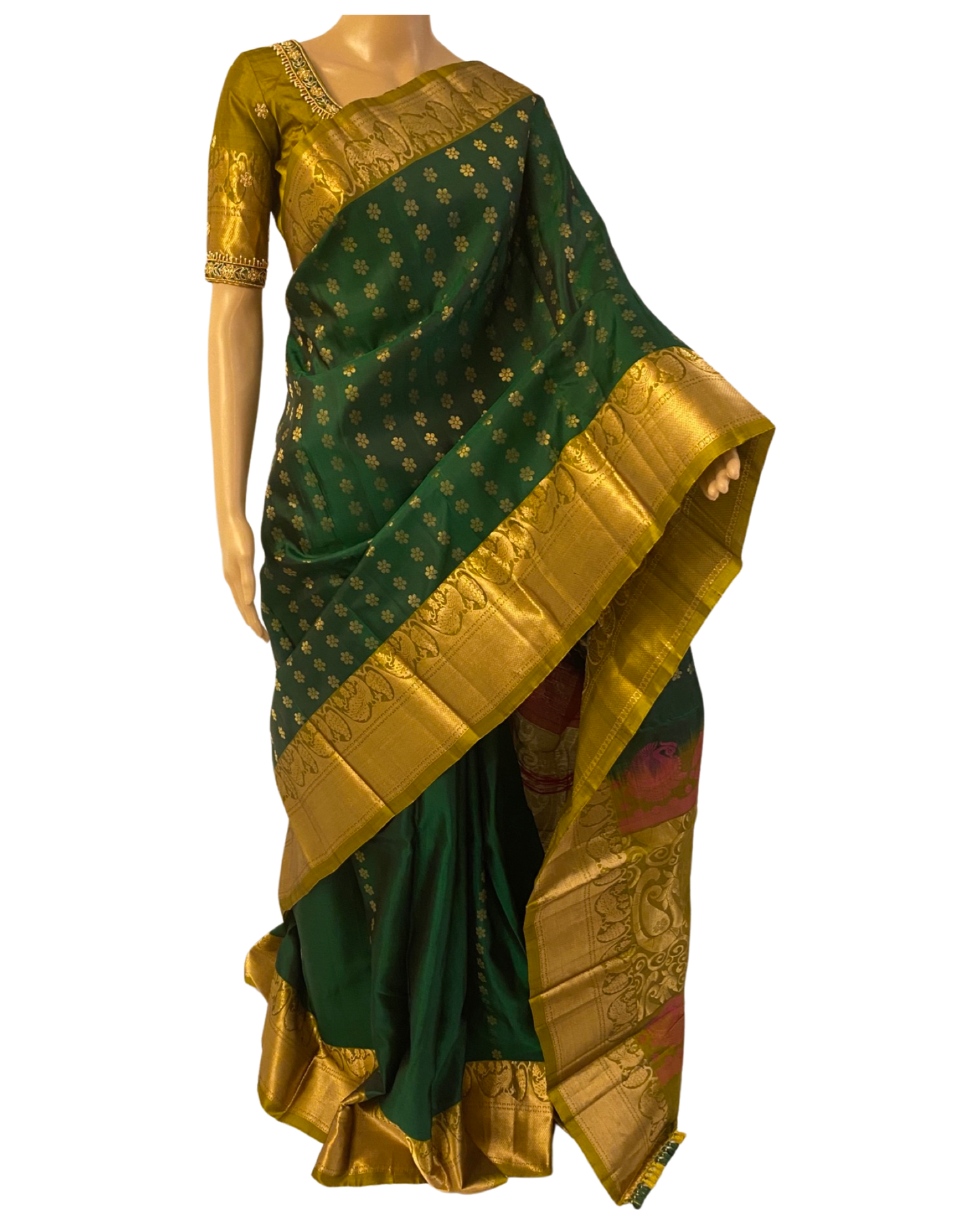 Green Handloom Kanchipuram Silk Saree