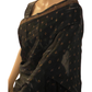 DESIGNER BLACK SWAROVSKI SATIN SAREE (right view)