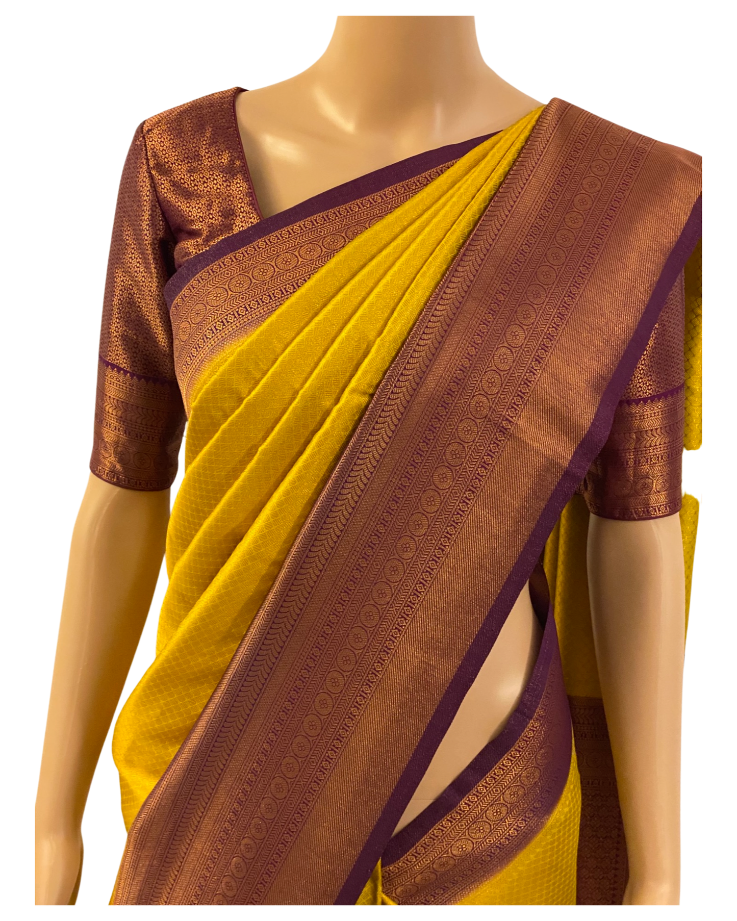 Yellow Kubera Silk Saree