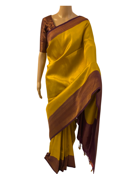 Yellow Kubera Silk Saree