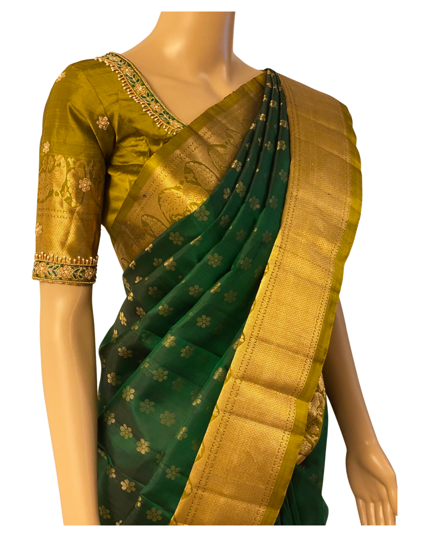 Green Handloom Kanchipuram Silk Saree